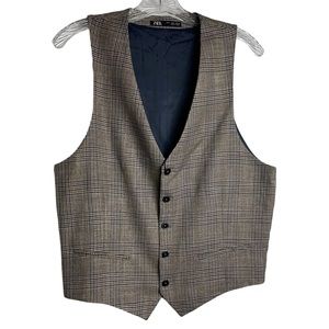 Zara Mens Plaid Vest
